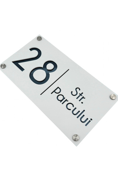 Adresa VIP NUMAR CASA PREMIUM - Alb Satinat Gri Antracit Oglinda 4 Distantier...