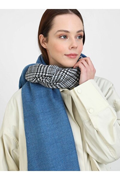 Tuva Double-Sided Crowbar Shoulder Shawl - Indigo-