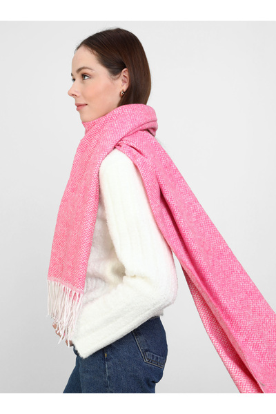 Tuva Herringbone Flat Shoulder Shawl - Pink -