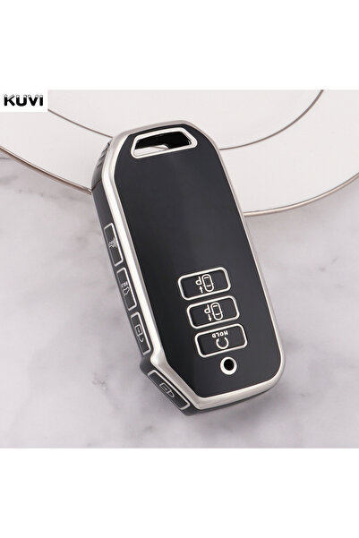 Choice3 غطاء مفتاح السيارة عن بعد أسود أنيق من مادة TPU، مناسب لسيارة كيا سور...