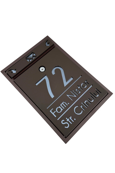 Adresa VIP CUTIE POSTALA PERSONALIZATA - Maro Satinat Gri Antracit Oglinda - 32x22x9cm