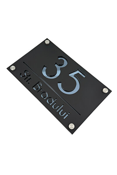 Adresa VIP NUMAR CASA PREMIUM - Negru Satinat Gri Antracit Oglinda 4 Distanti...