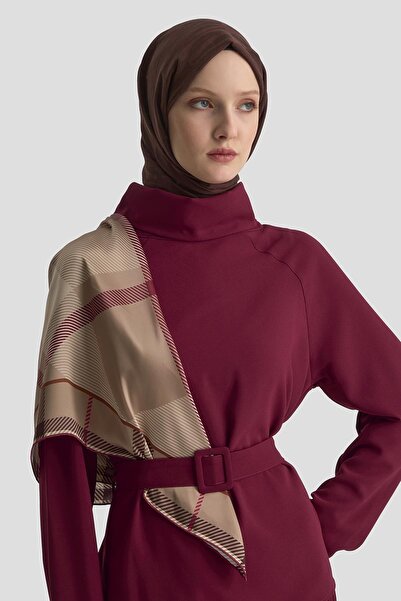 Armine Kırışık Efektli Takım 25KD1019 BORDO