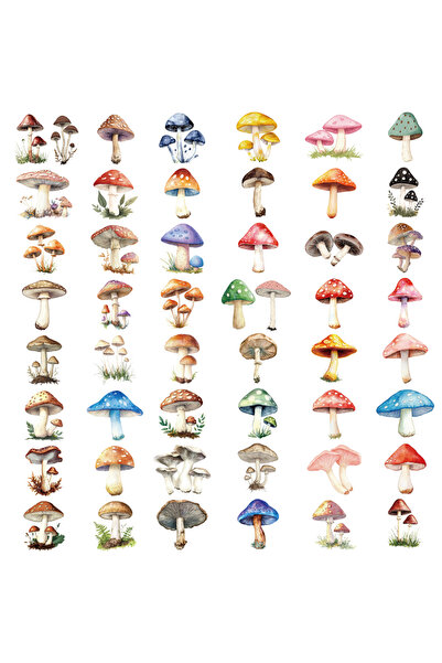 Choice1 250 قطعة من ملصقات الفطر اللطيفة، ملصقات كرتونية للحنين إلى الماضي، أ...