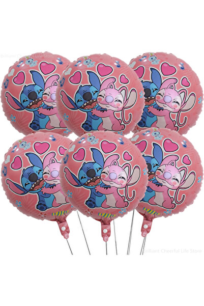 Disney كما هو موضح في الصورة، 6 بالونات ستيتش مقاس 18 بوصة، زينة لحفلات أعياد الميلاد، بالونات فويل كرتونية
