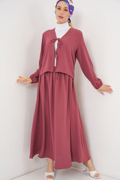 Hiccup Bdart Textured V-Neck Tie Closure Two-Piece Suit