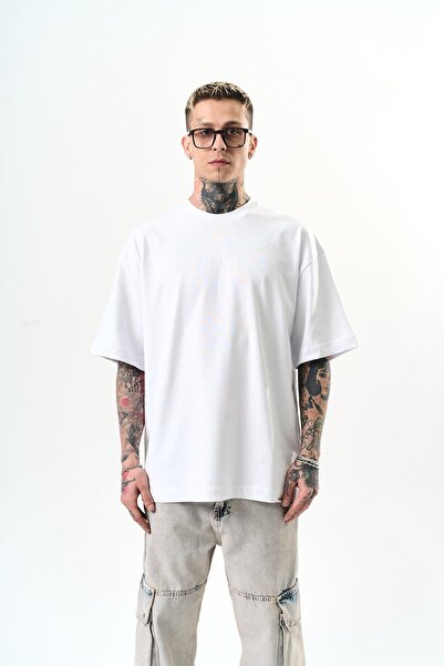 Respire Ανδρικό μπλουζάκι με ψηλό κέντημα, λευκό