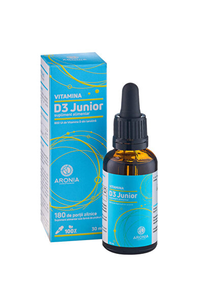 Aronia Charlottenburg Vitamina D3 Junior — 800 UI, 30 ml — supliment pentru c...