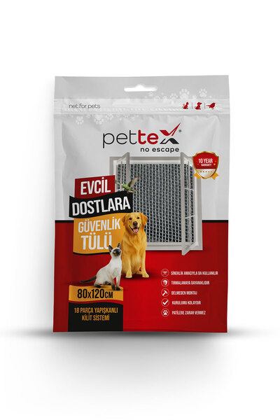 Pettex 80x120 cm - Evcil Hayvanlar İçin Güvenlik Tülü - Kedi Tülü - Sineklik ...