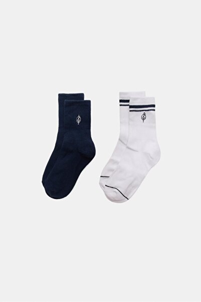 Stradivarius 2-pack of striped and embroidered socks