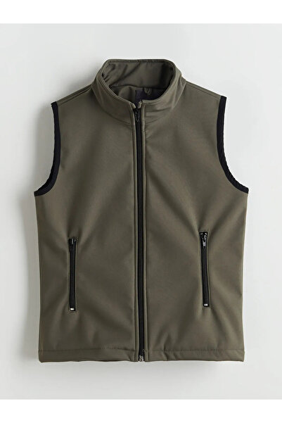 LC Waikiki Lcw Kids Khaki Stand Collar Boys' Vest