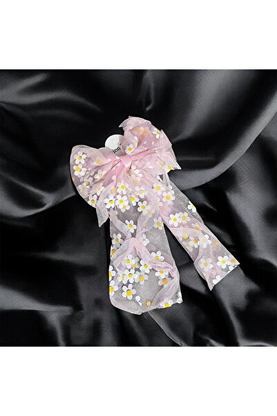 Store Daisy print tulle automatic bow hair clip