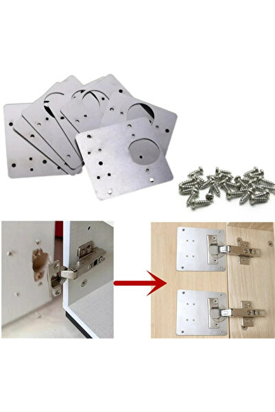 OEM Set of 2 Metal Hinges, with screws, Silver, 9 x 9 x 0.1 cm, 110 g
