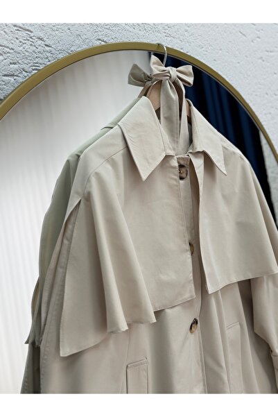 BENAHOLL Capinda Kol Kemerli Kapaklı Kısa Trenç-Çİ480 Taş