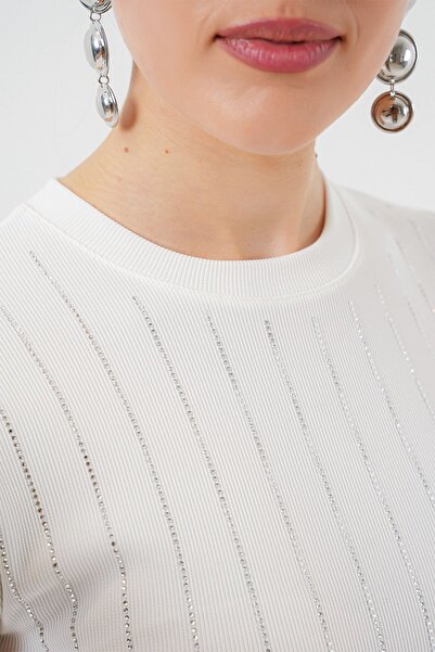 Hiccup Bluză BDART cu gât rotund, slim fit, cu textura în nervuri