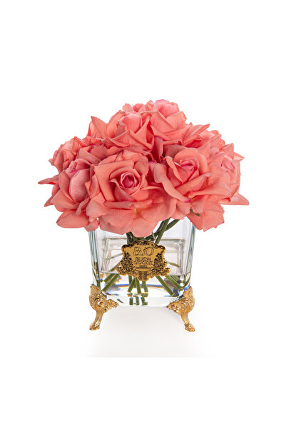 BUON ODORE Pirinç Ayak Cam Gold Gül Mercan Majesty Luxury Home Perfume