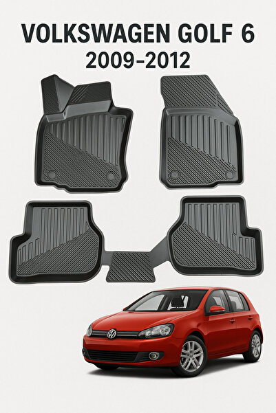 Black Gold Volkswagen Golf 6 2009-2012 Uyumlu 3D Oto Paspas Premium
