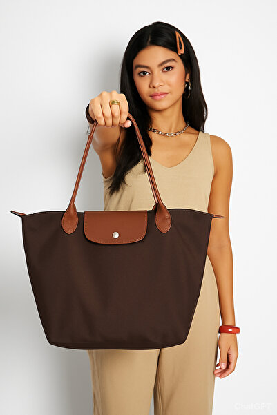 Madame Πτυσσόμενη γυναικεία τσάντα χεριού και ώμου μεγάλου μεγέθους με φερμου...