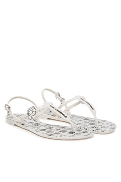 Karl Lagerfeld Γυναικεία Σανδάλια λευκά KARL LAGERFELD-KL80002G V10 ΛΕΥΚΑ ΛΑΣ...