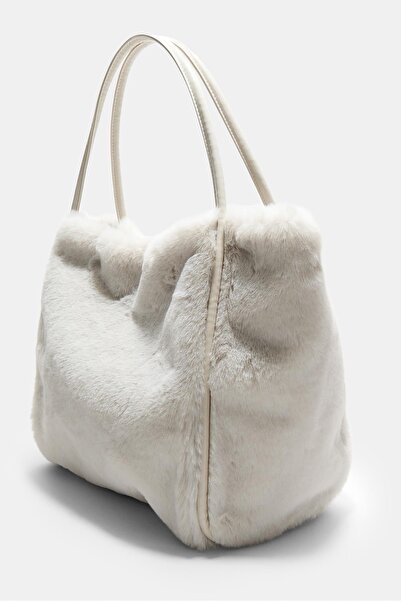 Stradivarius Kürk tote çanta