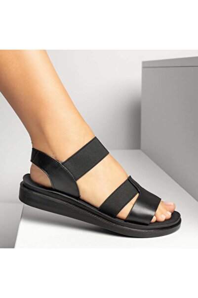 Modlet.ro Sandale negre pentru femei cu barete elastice MOD13866