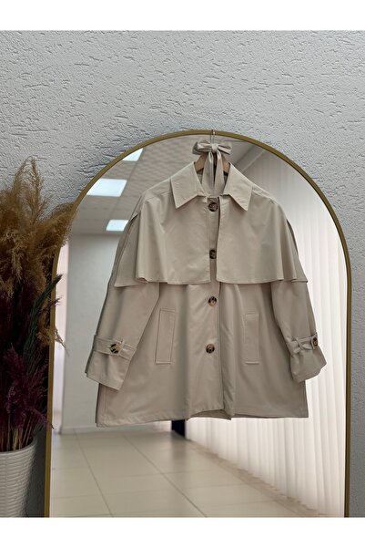 BENAHOLL Capinda Kol Kemerli Kapaklı Kısa Trenç-Çİ480 Taş