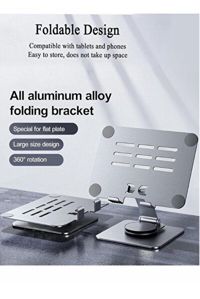 Generic حامل للآيباد قابل للتعديل بزاوية 360 درجة حامل كمبيوتر لوحي قابل للطي لحامل سطح المكتب للآيباد
