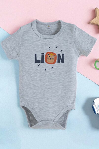 bebek perisi 100% Cotton Organic Lion Design Baby Bodysuit