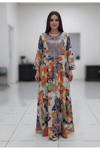 AFandina جلابية زهرية حصرية بمظهر ناعم وأنيق