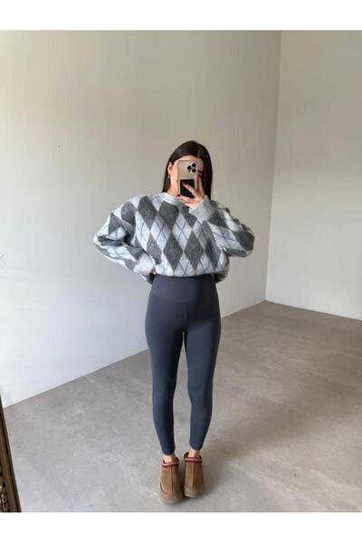 Bade Butik Ανθρακί εφέ σύσφιξης ελαστικό ύφασμα Αθλητικό καλσόν