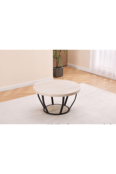 DEC30 Modern circular coffee table with a unique geometric design