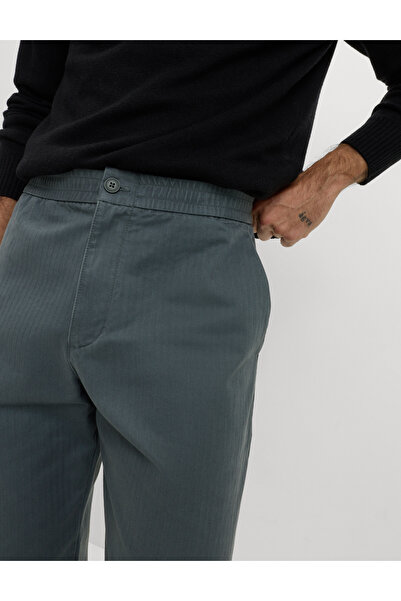 Marks & Spencer Pure Cotton Herringbone Pantolon