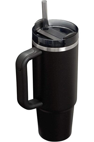 Generic 3L THREEL H2.0 1.18L Tumbler with Handle & Straw, Insulated Stainless Steel Coffee Tumbler, (Black)