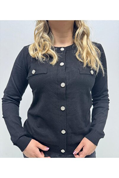 QYA Clothing CARDIGAN MOALE CU DETALII CU BUTONI DE AUR