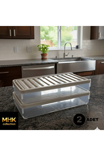 MHK Collection Rectangular Storage Container with Plastic Lid 1 Lt
