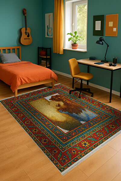 Rugs Modern Halı MOSSO Düşmüş Melek Desenli Dokuma Taban Vintage Dekoratif Ha...