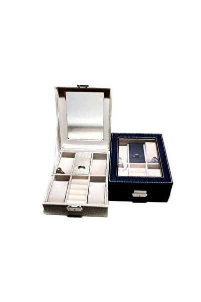 velve Snake Printed eco-leather jewelry box, Cream