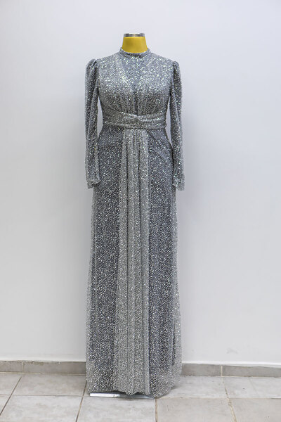 GÖKMEN GİYİM Pullu Payetli Abiye Elbise 2526