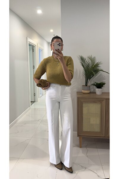 BİRCANÇİL Adelina White Wide Leg Jeans