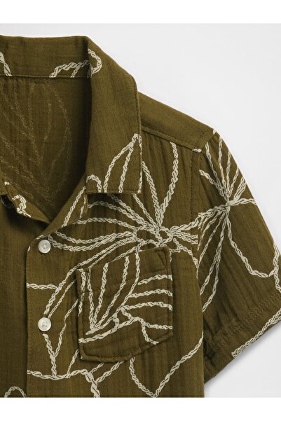 GAP Erkek Bebek Haki Kısa Kollu Novelty Gömlek