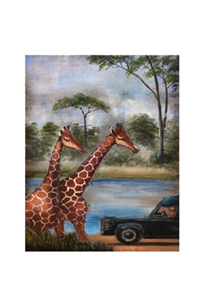 Icon Living لوحة زرافات معدنية مستطيلة ثلاثية الأبعاد 80 × 120 سم