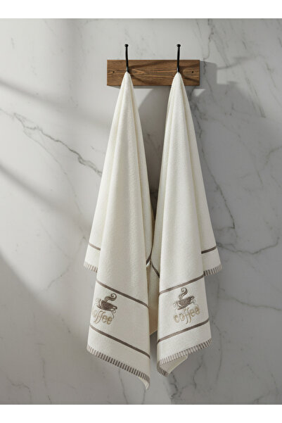 Ladylina Home 100% Cotton 2-Piece Embroidered Kitchen Towels |   Multi-Purpose Drying Cloth 40X60