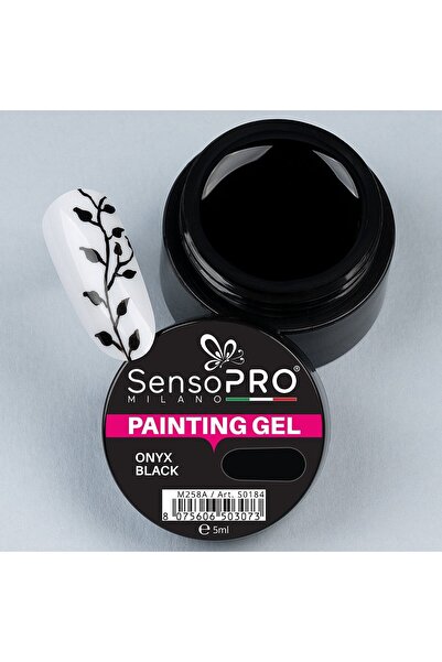 SensoPRO Milano Vopsea UV pentru unghii cu gel Onyx Negru 5ml,