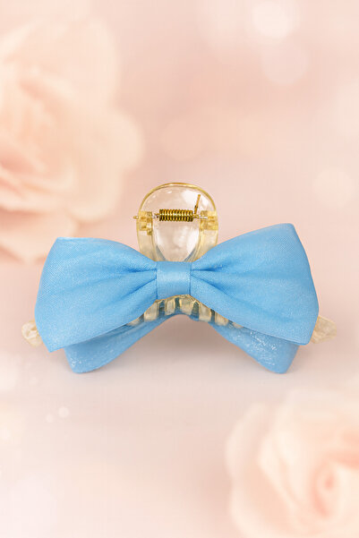 cityvision Cataramă cu arc albastru din satin lucios, cu două fețe, 11 cm