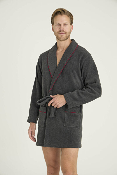 KLY Men's Single Robe-Pajama with Stripe Detail Comfortable Design