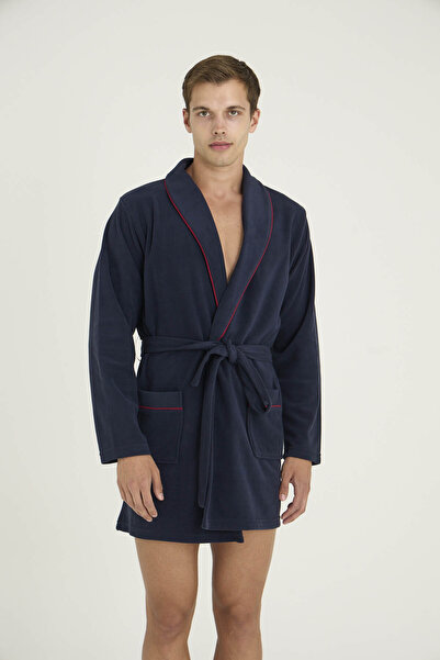 KLY Men's Single Robe-Pajama with Stripe Detail Comfortable Design
