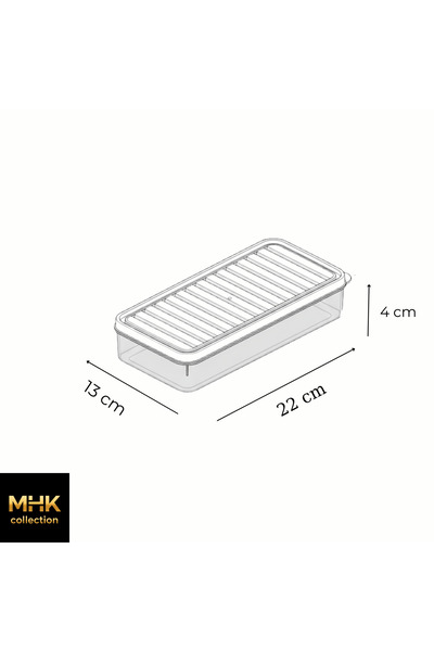 MHK Collection Rectangular Storage Container with Plastic Lid 1 Lt