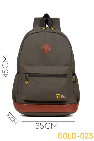 GOLDBAGS حقيبة ظهر متعددة الأغراض للمدرسة والرياضة والسفر والأم والطفل – كاكي