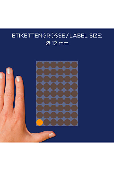 Avery Zweckform Etichete 3113, buline maro, diametru 12 mm, 270 etichete / pachet