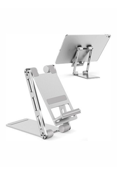 Generic حامل الموبايل و تابلت للمكتب من الالومنيوم قابل للطي للموبايلات الذكية